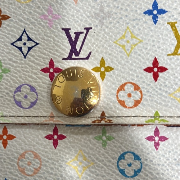 Authentic Murakami, Monogram Multicolor Sarah Wallet White - Picture 8 of 17